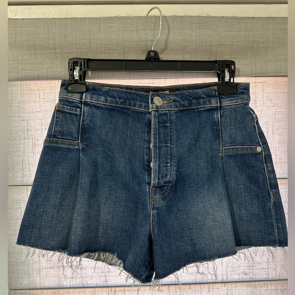 Hudson Los Angeles Women's Eva Pleated Blue Denim Short - Size 24 - Like New!